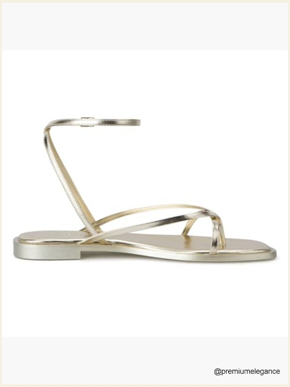 Square Toe Strappy Ankle Strap Flat Sandals - Picture 4 of 7